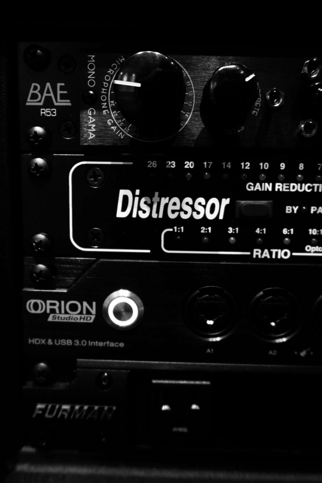 The vocal chain: mic pre and compressor.